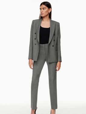 NWOT Aritzia Babaton Publish High Rise Bootcut Dark Heather Grey Trousers Size 6